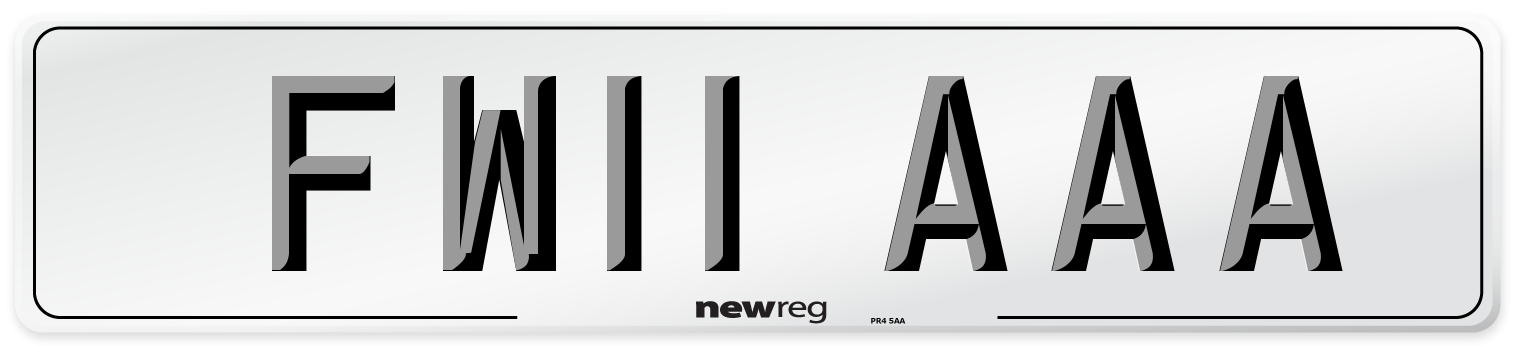 FW11 AAA Number Plate from New Reg